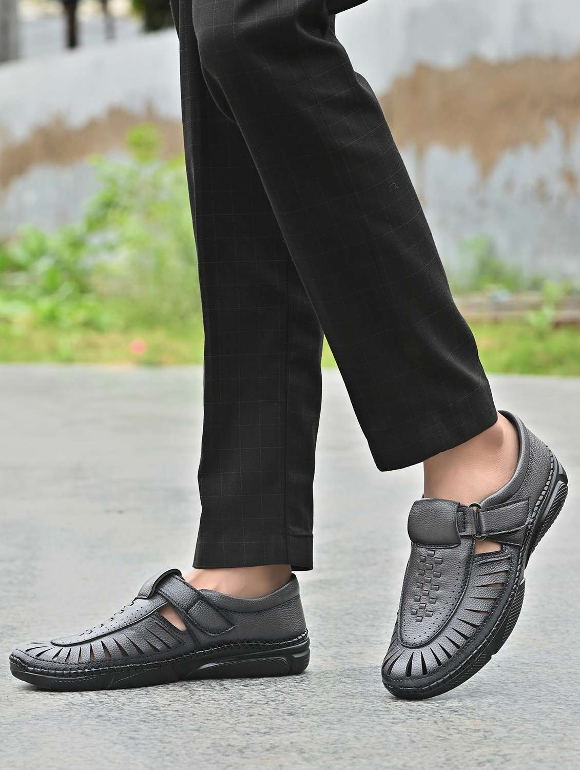 men grey slip on sandal - 22329462 -  Standard Image - 1