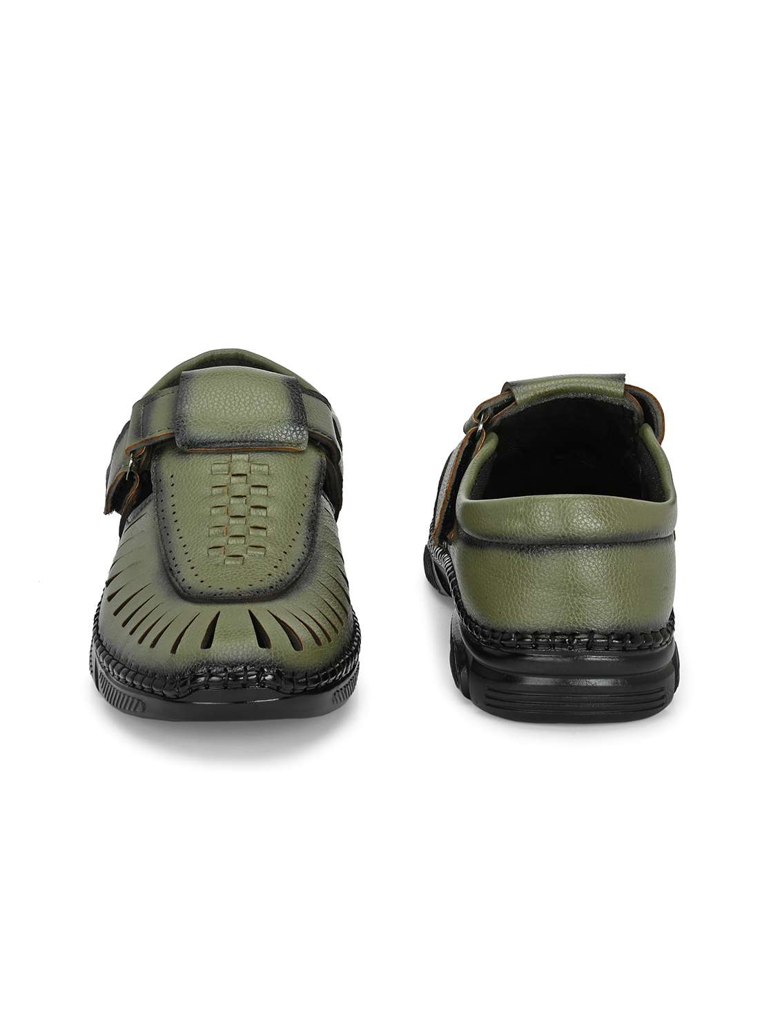 men olive slip on sandal - 22329463 -  Standard Image - 4