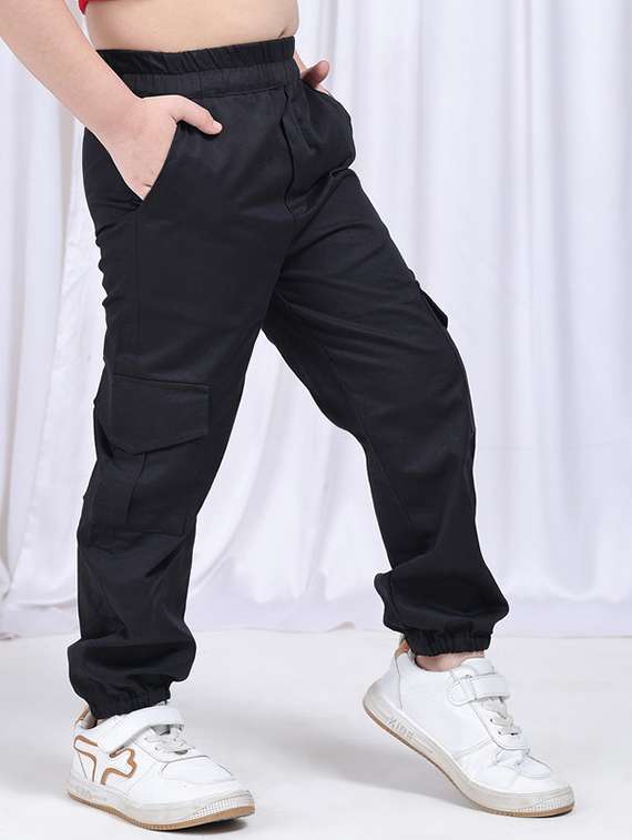 girls solid mid rise cargo - 22329481 -  Standard Image - 1