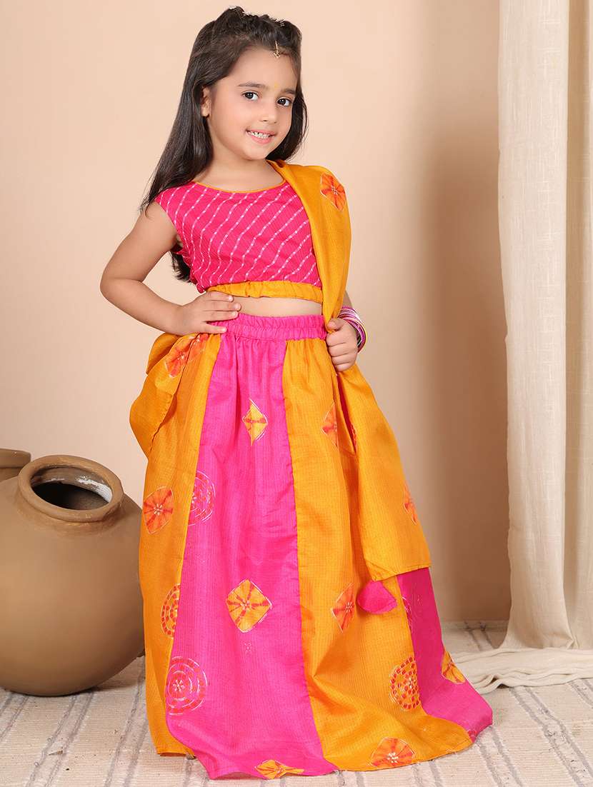 girls sleeveless lehenga and choli set  with dupatta - 22329516 -  Standard Image - 1