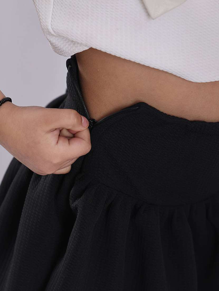 girls solid mid rise layered skirt - 22329568 -  Standard Image - 4