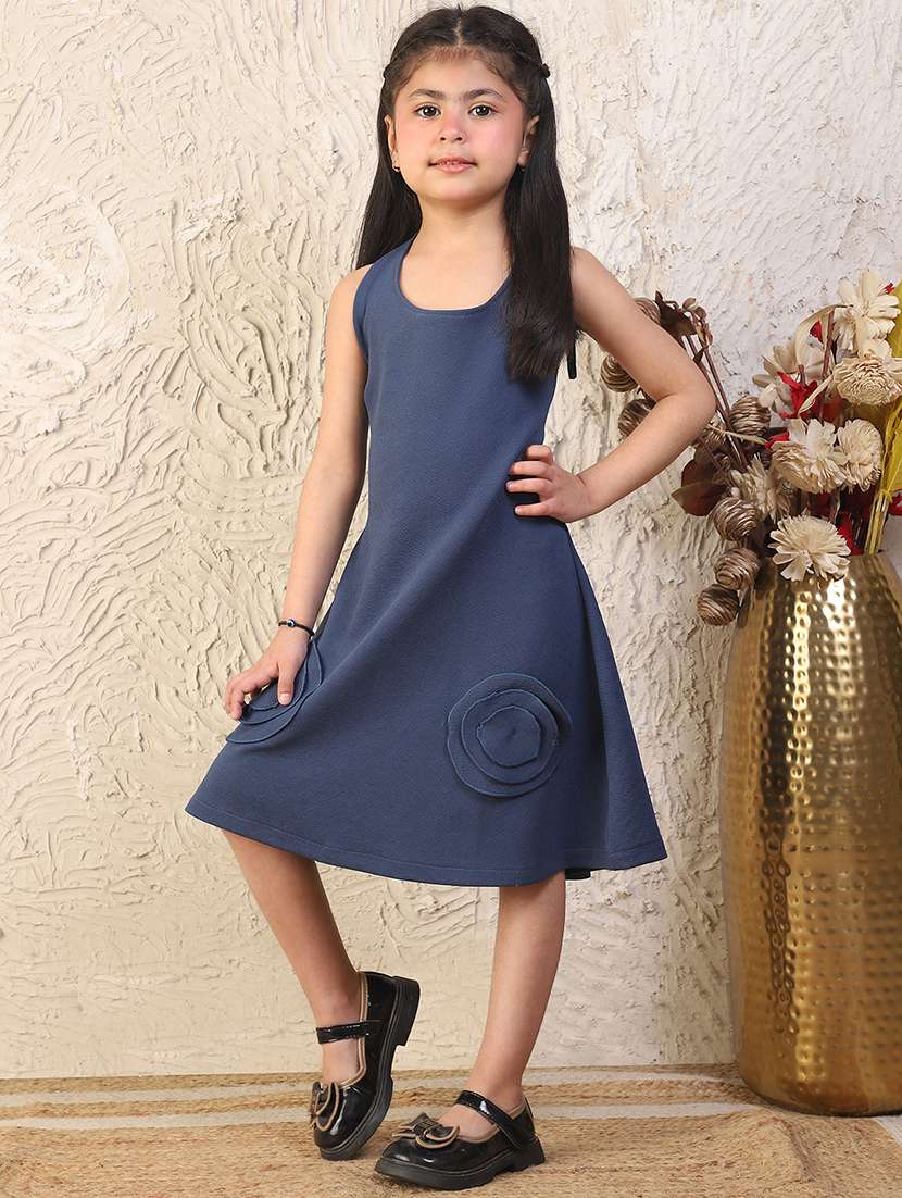 girls solid sleeveless a-line dress - 22329596 -  Standard Image - 1