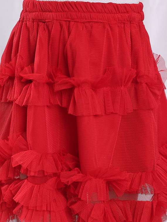 girls solid skirt & top co-ord set - 22329673 -  Standard Image - 4