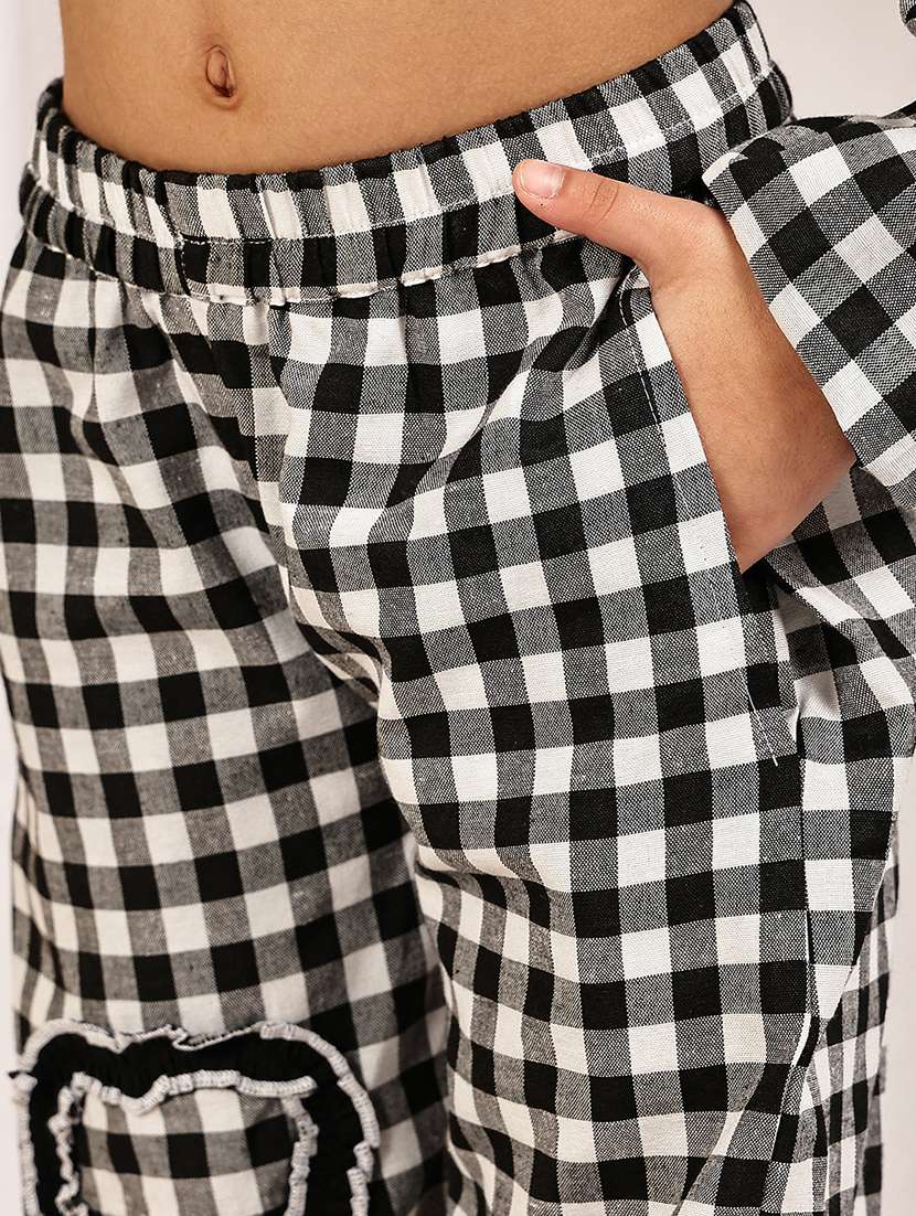 girls checkered long sleeve top & trouser co-ord set - 22329693 -  Standard Image - 4