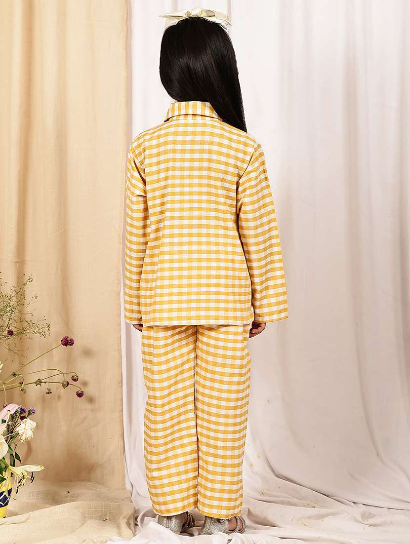 girls checkered long sleeve top & trouser co-ord set - 22329695 -  Standard Image - 4