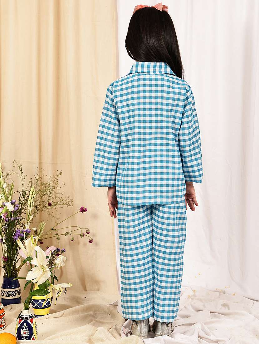 girls checkered long sleeve top & trouser co-ord set - 22329696 -  Standard Image - 4