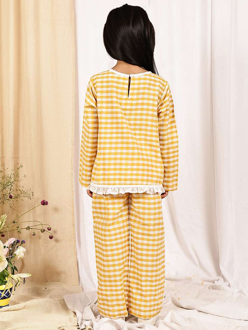 girls checkered long sleeve top & trouser co-ord set - 22329700 -  Standard Image - 4