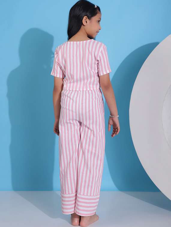 girls striped nightwear pyjama set - 22329717 -  Standard Image - 4