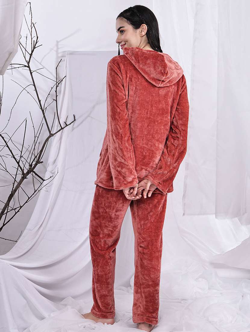 women solid nightwear pyjama set - 22329766 -  Standard Image - 4