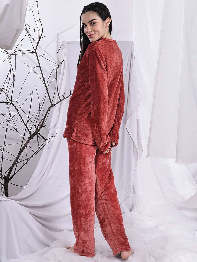 women solid nightwear pyjama set - 22329769 -  Standard Image - 4