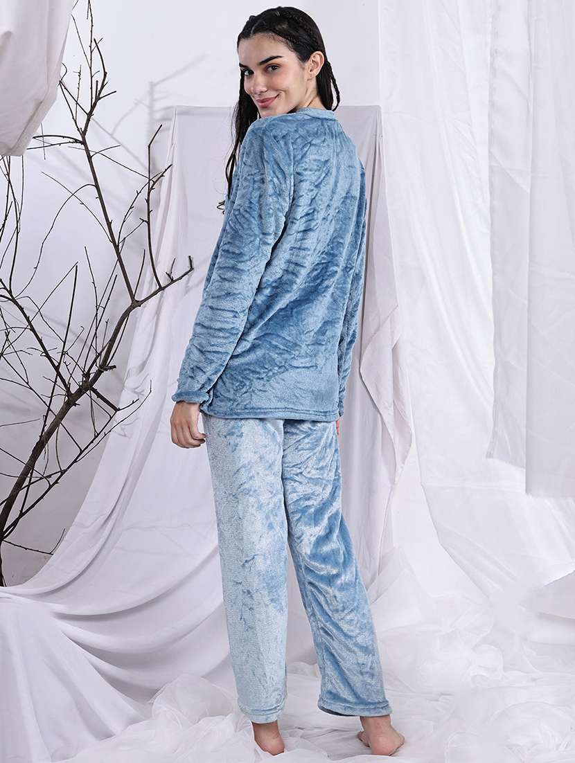 women solid nightwear pyjama set - 22329770 -  Standard Image - 4