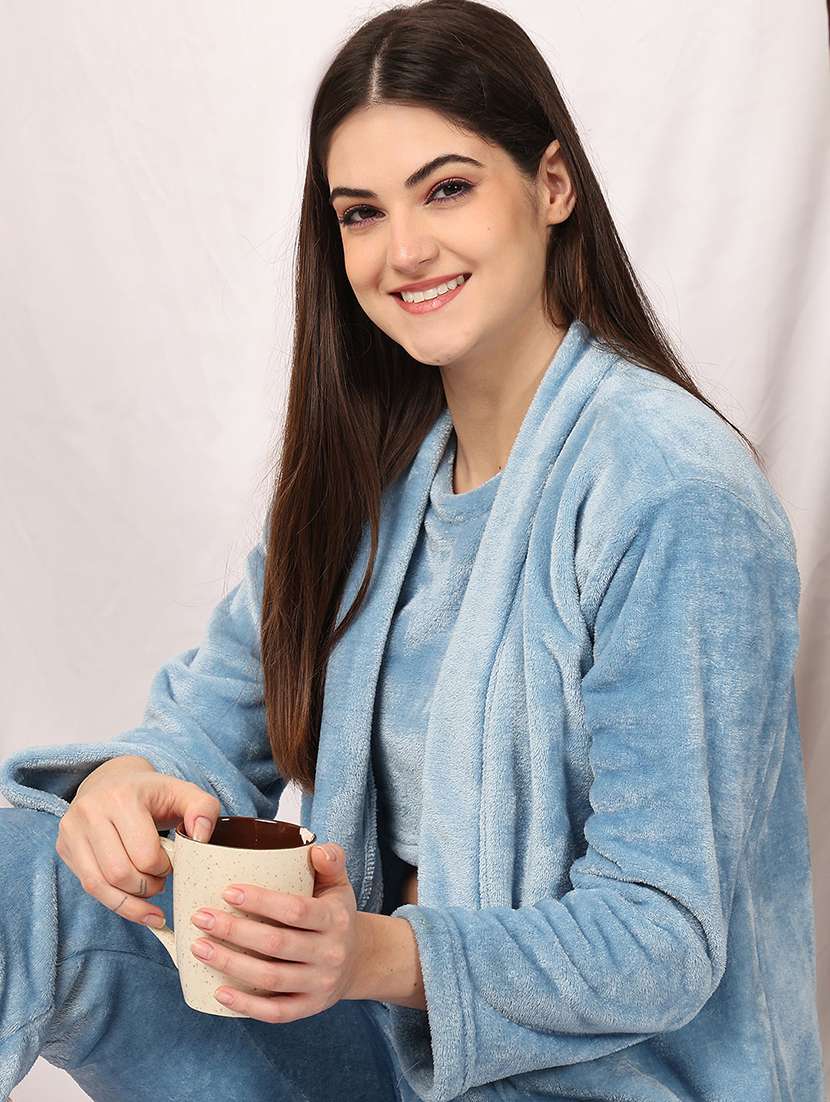 women solid nightwear pyjama set - 22329773 -  Standard Image - 1