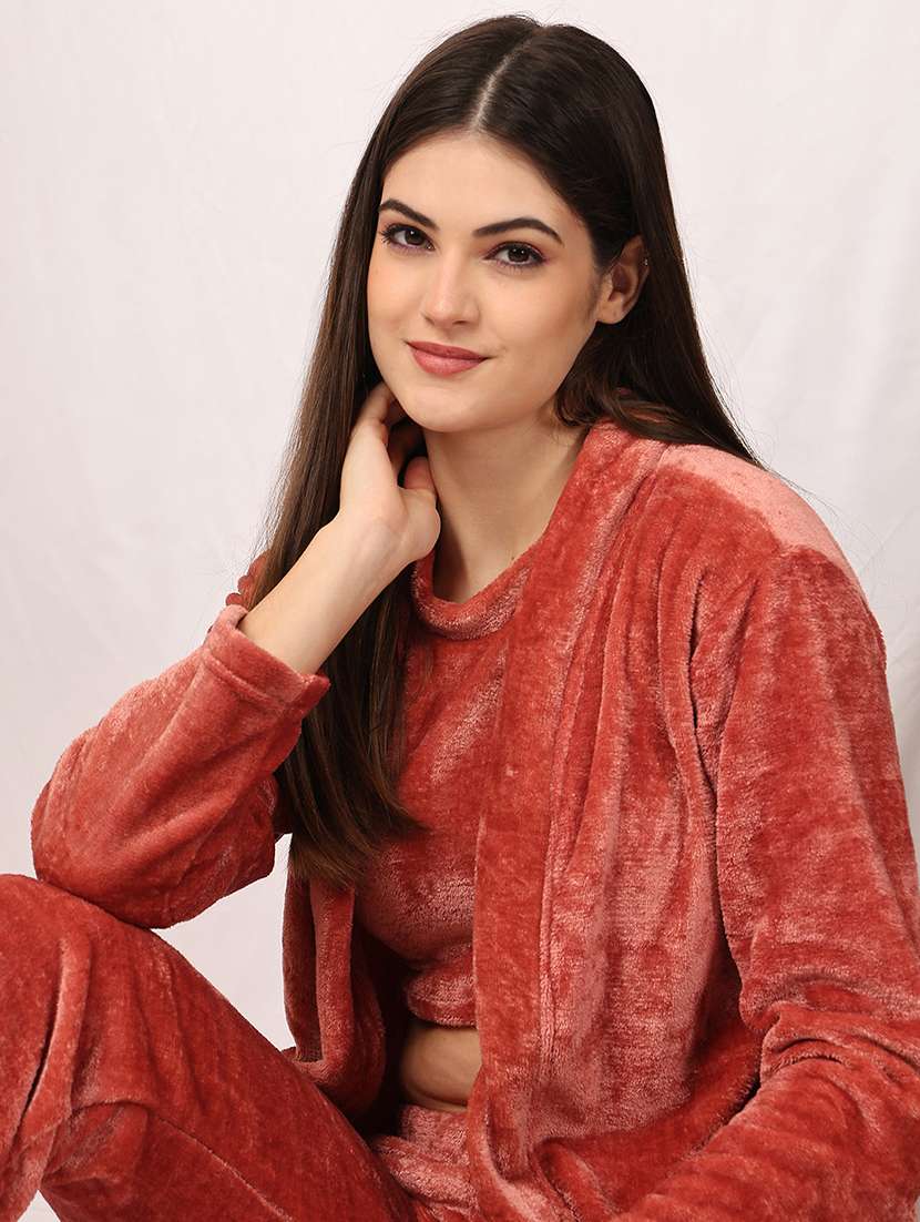 women solid nightwear pyjama set - 22329775 -  Standard Image - 1