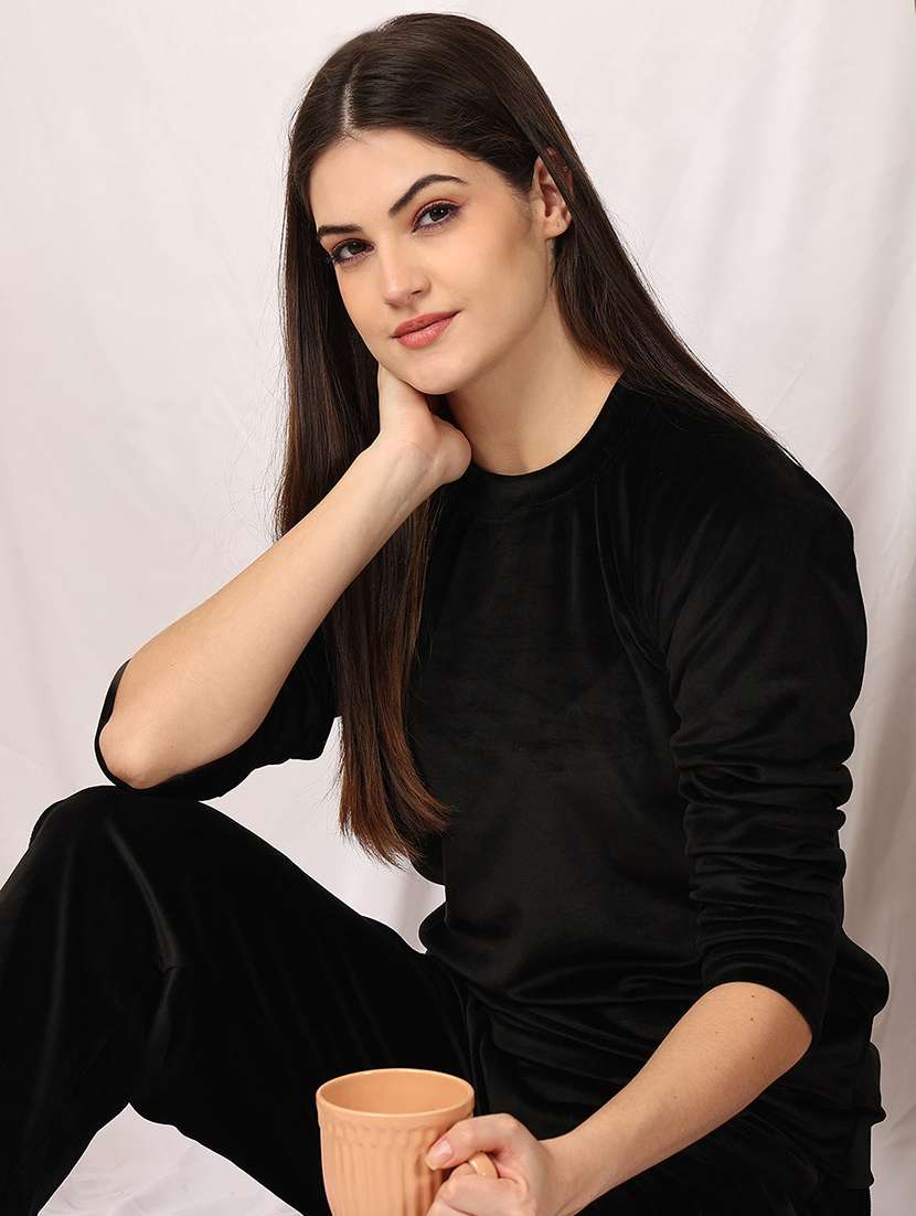 women solid nightwear pyjama set - 22329776 -  Standard Image - 1