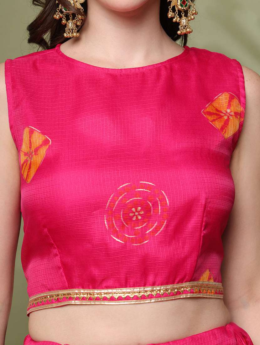 women printed sleeveless lehenga and choli set with dupatta - 22329855 -  Standard Image - 4