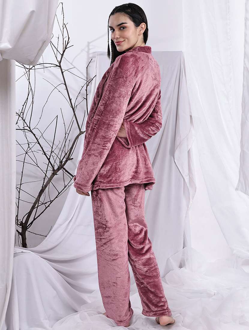 women solid nightwear pyjama set - 22329865 -  Standard Image - 4