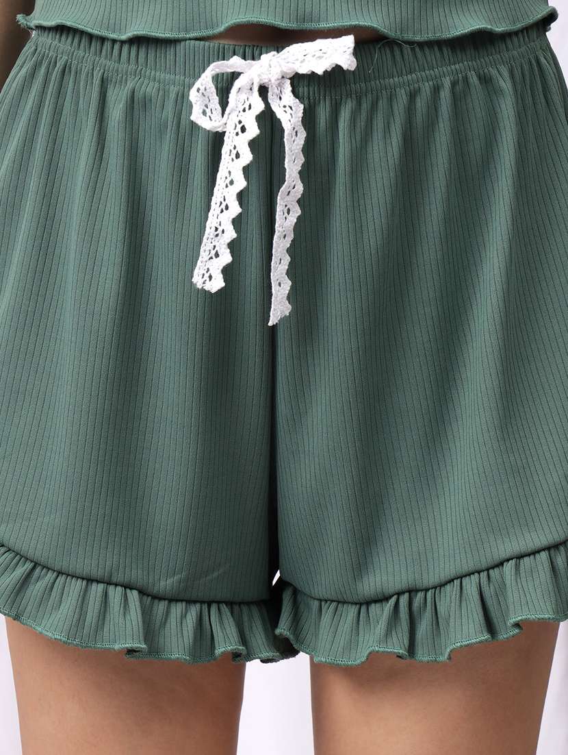 women solid shorts nightwear set - 22329992 -  Standard Image - 4