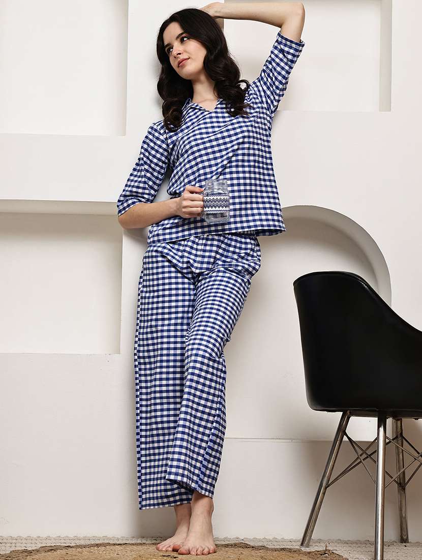 women printed nightwear pyjama set