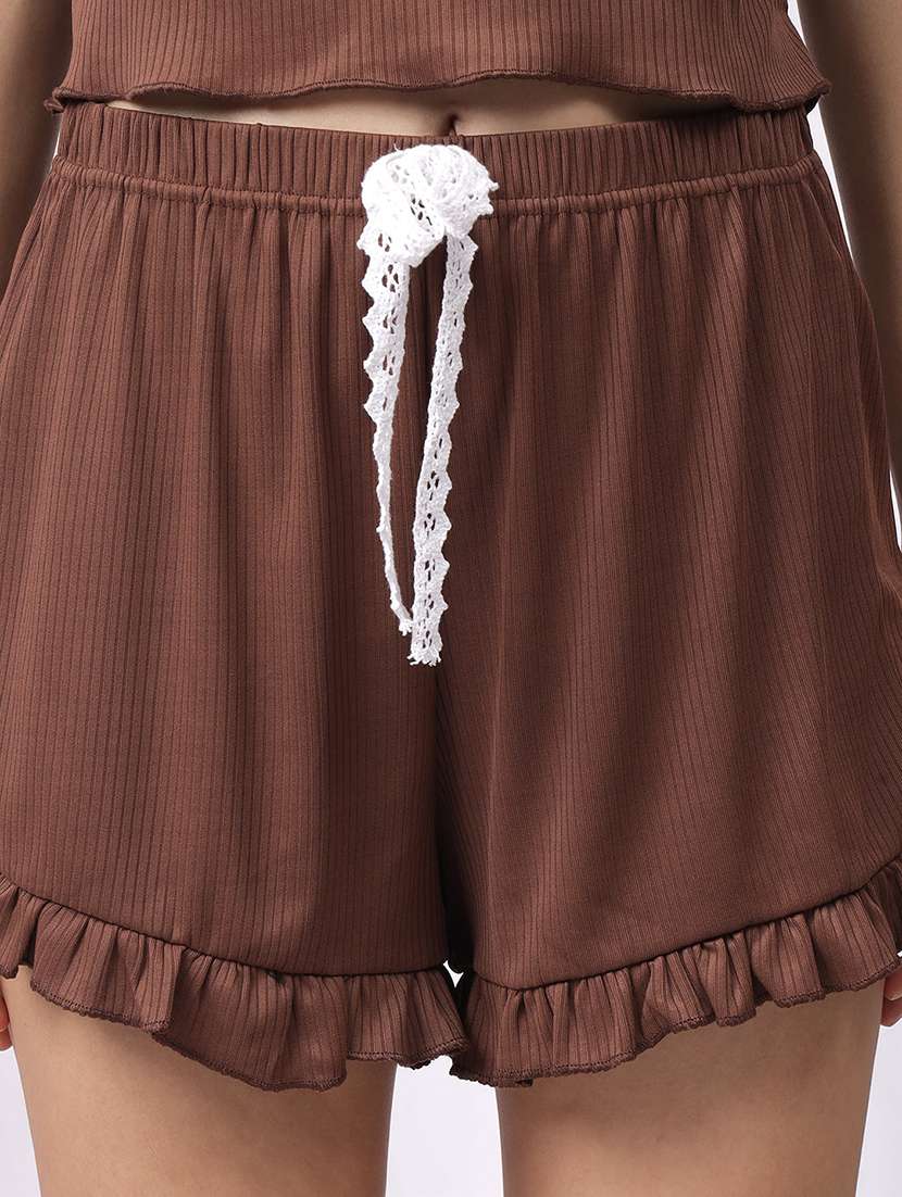 women solid nightwear shorts set - 22330001 -  Standard Image - 4