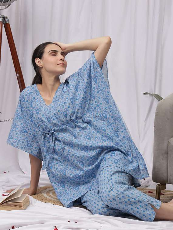 women printed nightwear pyjama set - 22330017 -  Standard Image - 4