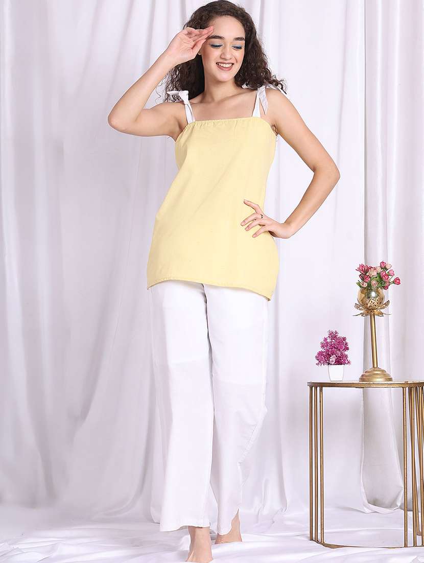 women solid nightwear pyjama set - 22330067 -  Standard Image - 4