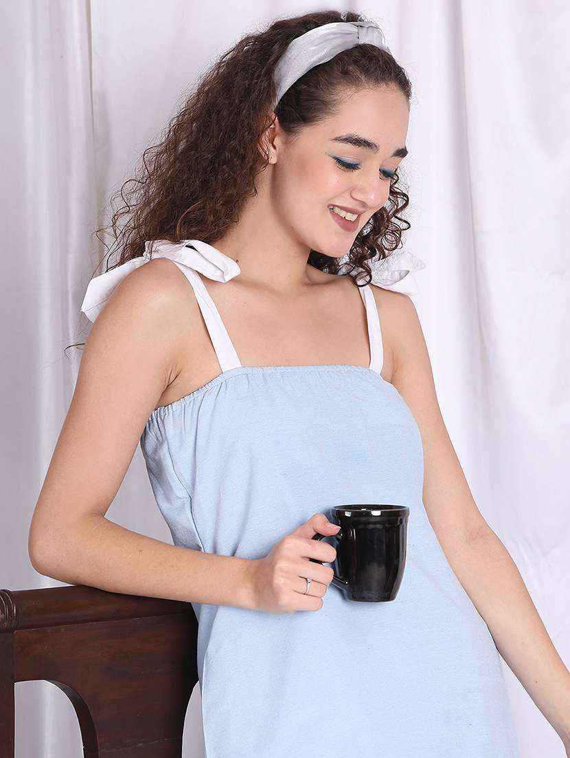 women solid nightwear pyjama set - 22330069 -  Standard Image - 1