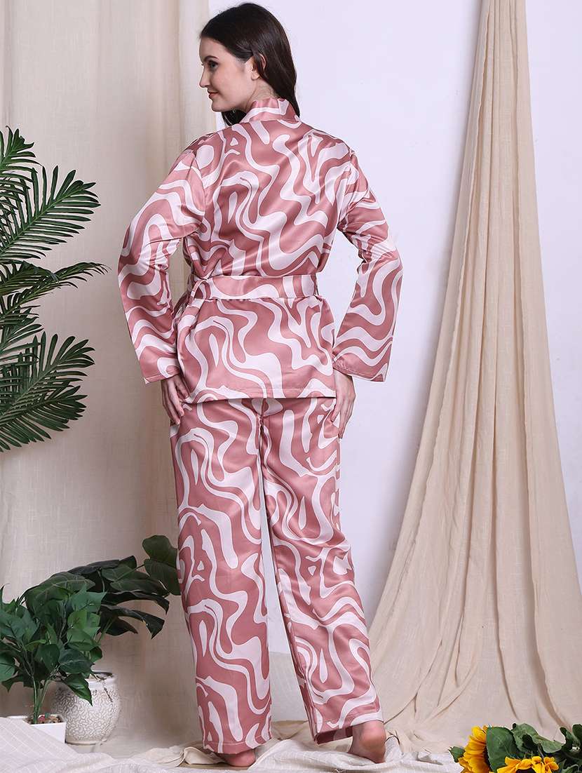 women printed nightwear pyjama set - 22330126 -  Standard Image - 4