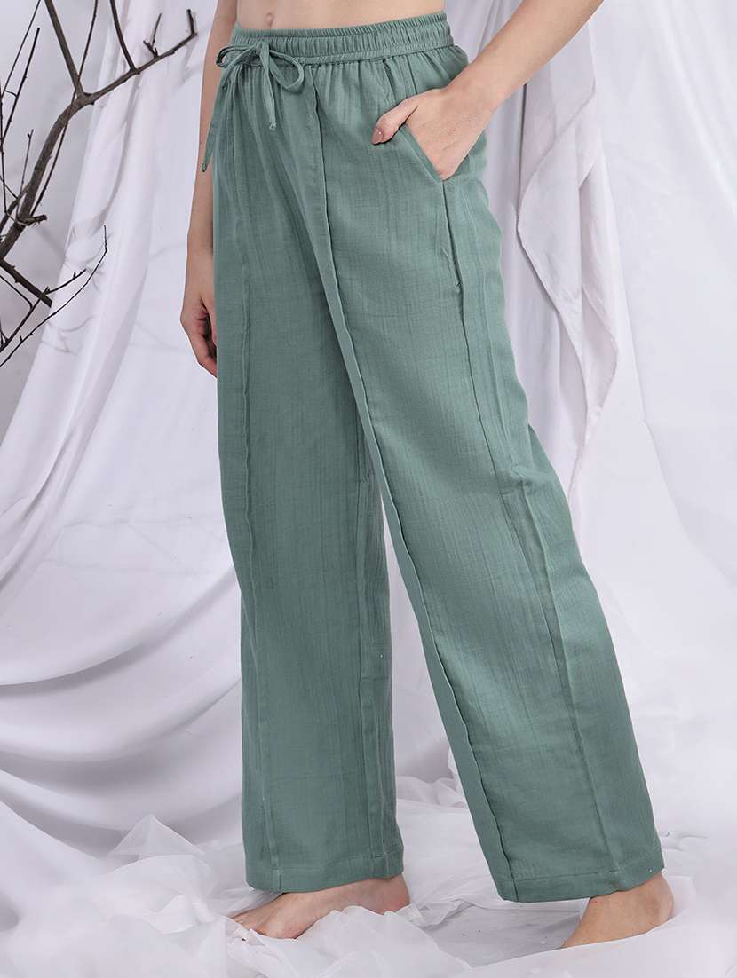 women pack of 2 mid rise loung wear pajama - 22330140 -  Standard Image - 4
