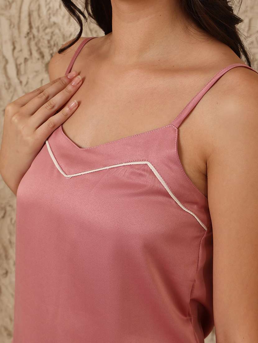 women solid shorts nightwear set - 22330146 -  Standard Image - 1