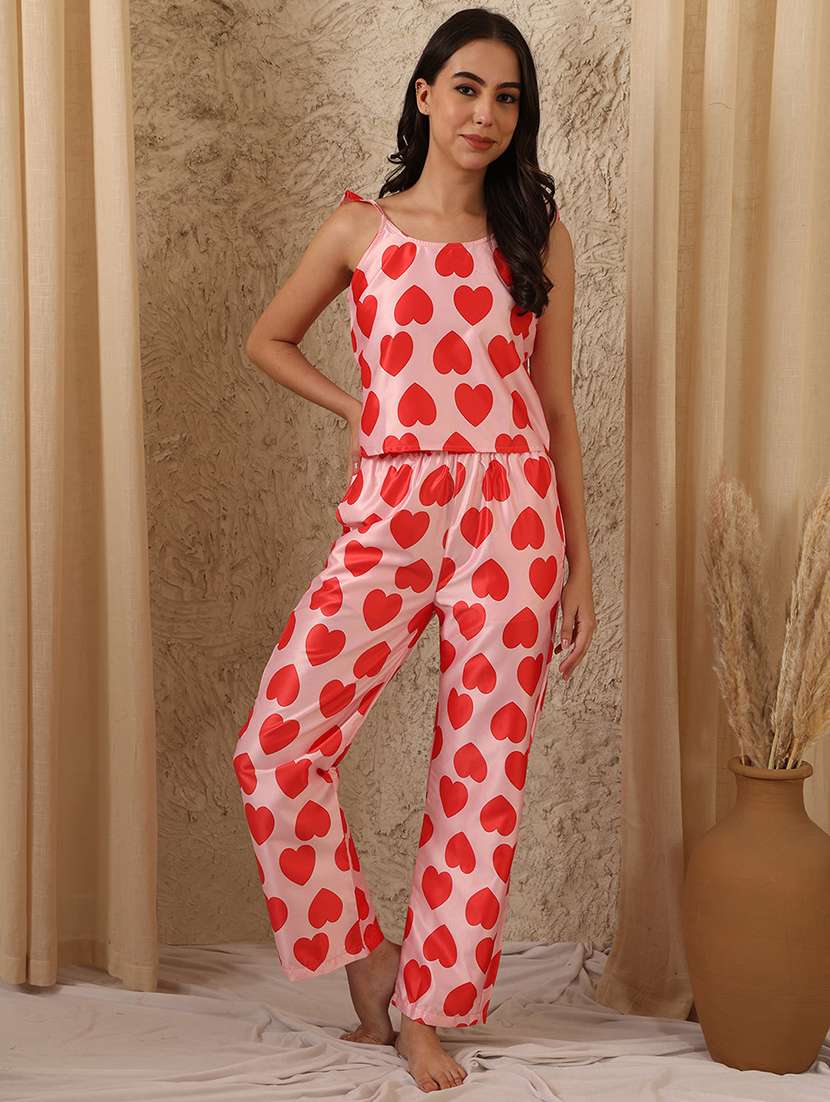 women printed nightwear pyjama set - 22330159 -  Standard Image - 1