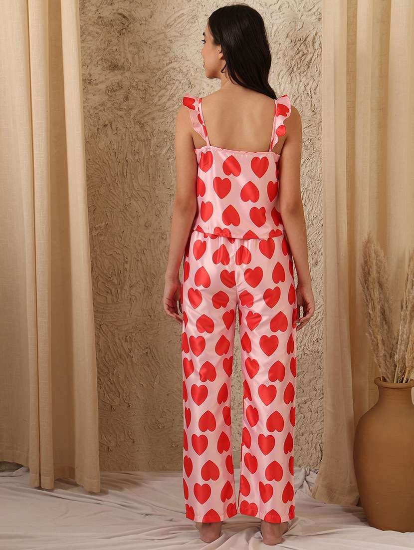 women printed nightwear pyjama set - 22330159 -  Standard Image - 4