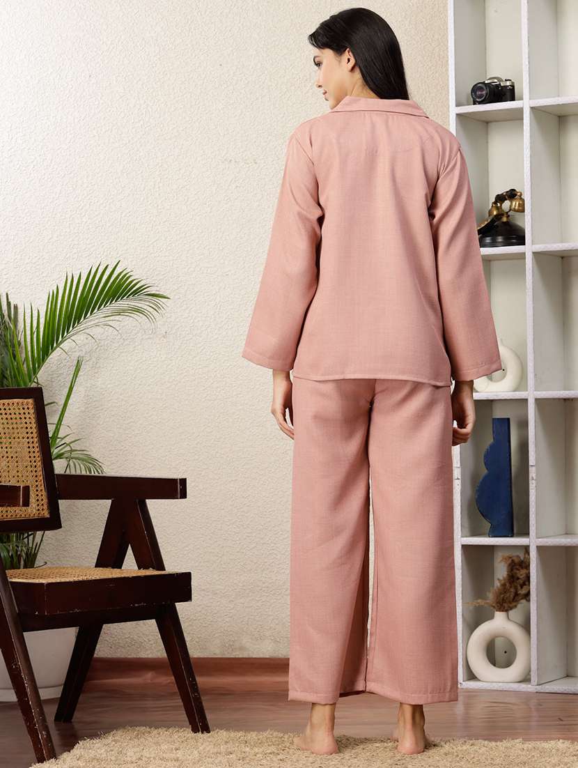 women solid nightwear pyjama set - 22330173 -  Standard Image - 4