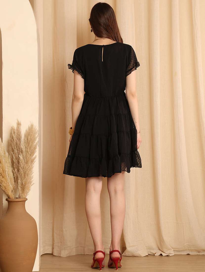 women self designed short sleeve tiered dress - 22330270 -  Standard Image - 4