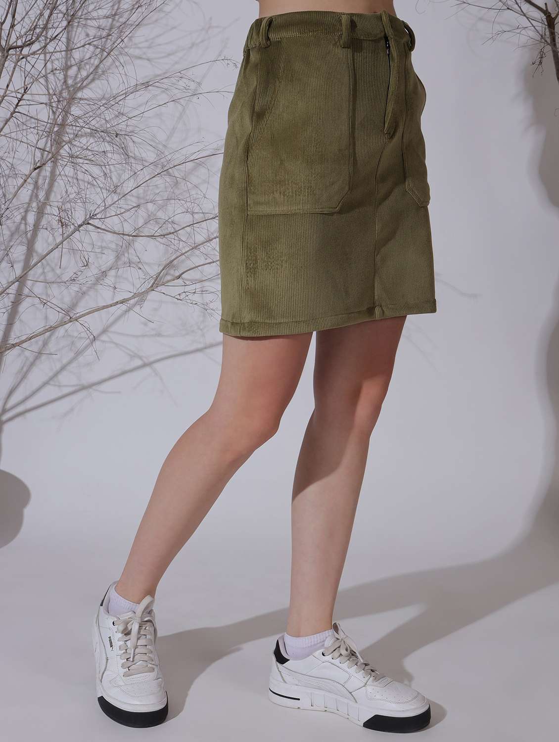 women solid mid rise straight skirt - 22330313 -  Standard Image - 1
