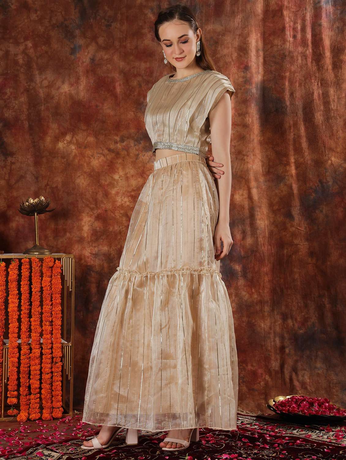 women solid high rise tiered skirt - 22330325 -  Standard Image - 1