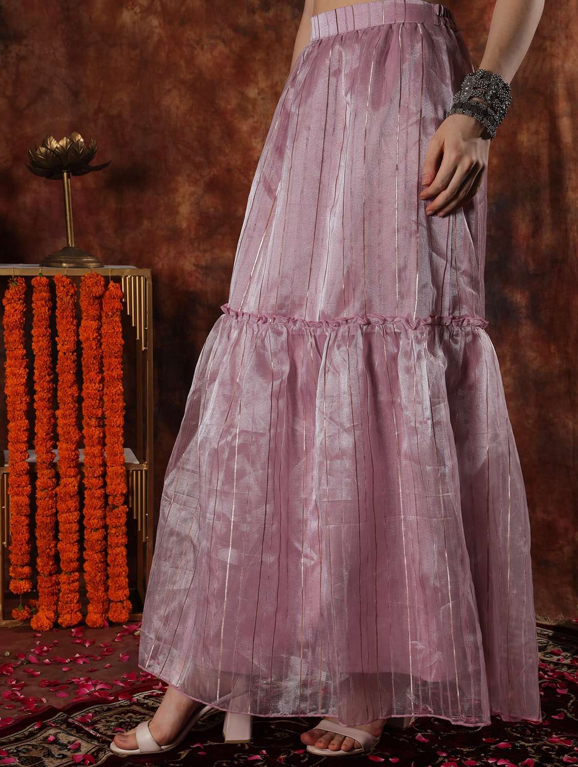 women solid high rise tiered skirt - 22330326 -  Standard Image - 1