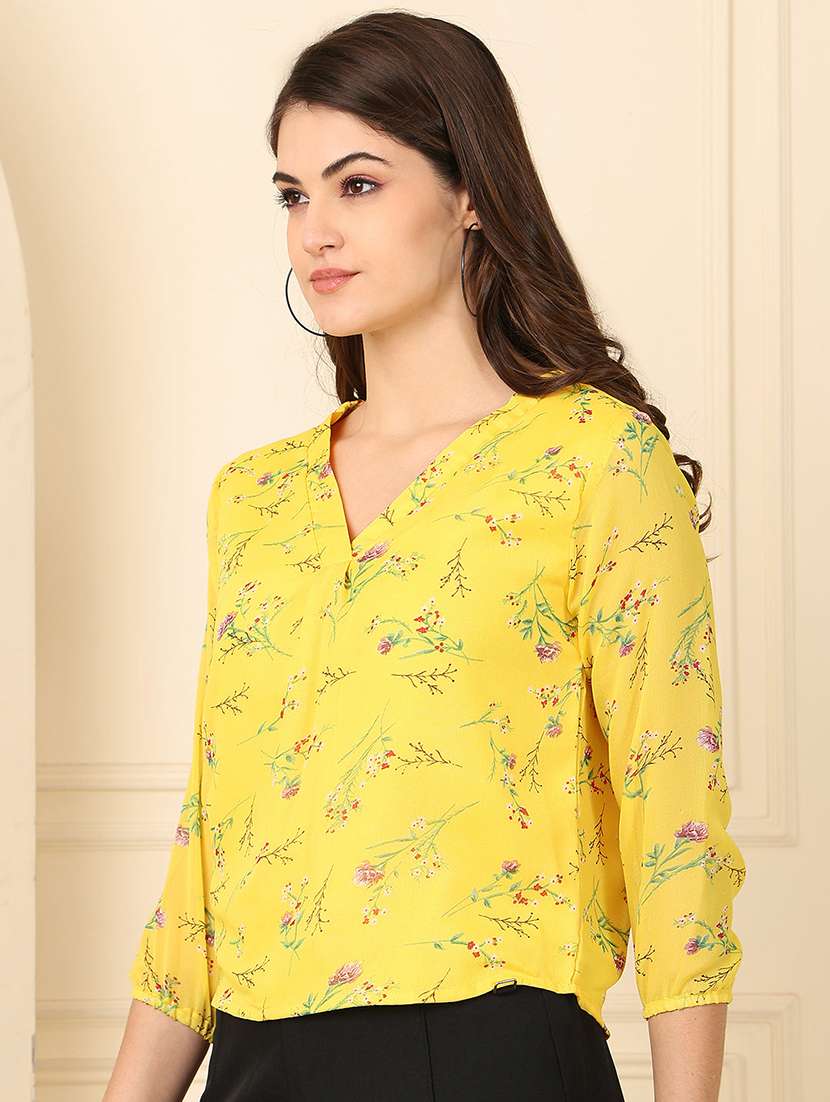 women printed three quarter sleeve regular top - 22330368 -  Standard Image - 4