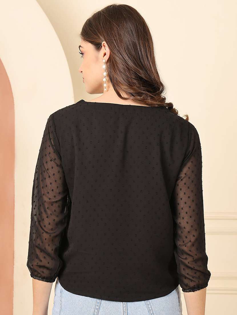 women self designed three quarter sleeve regular top - 22330372 -  Standard Image - 4