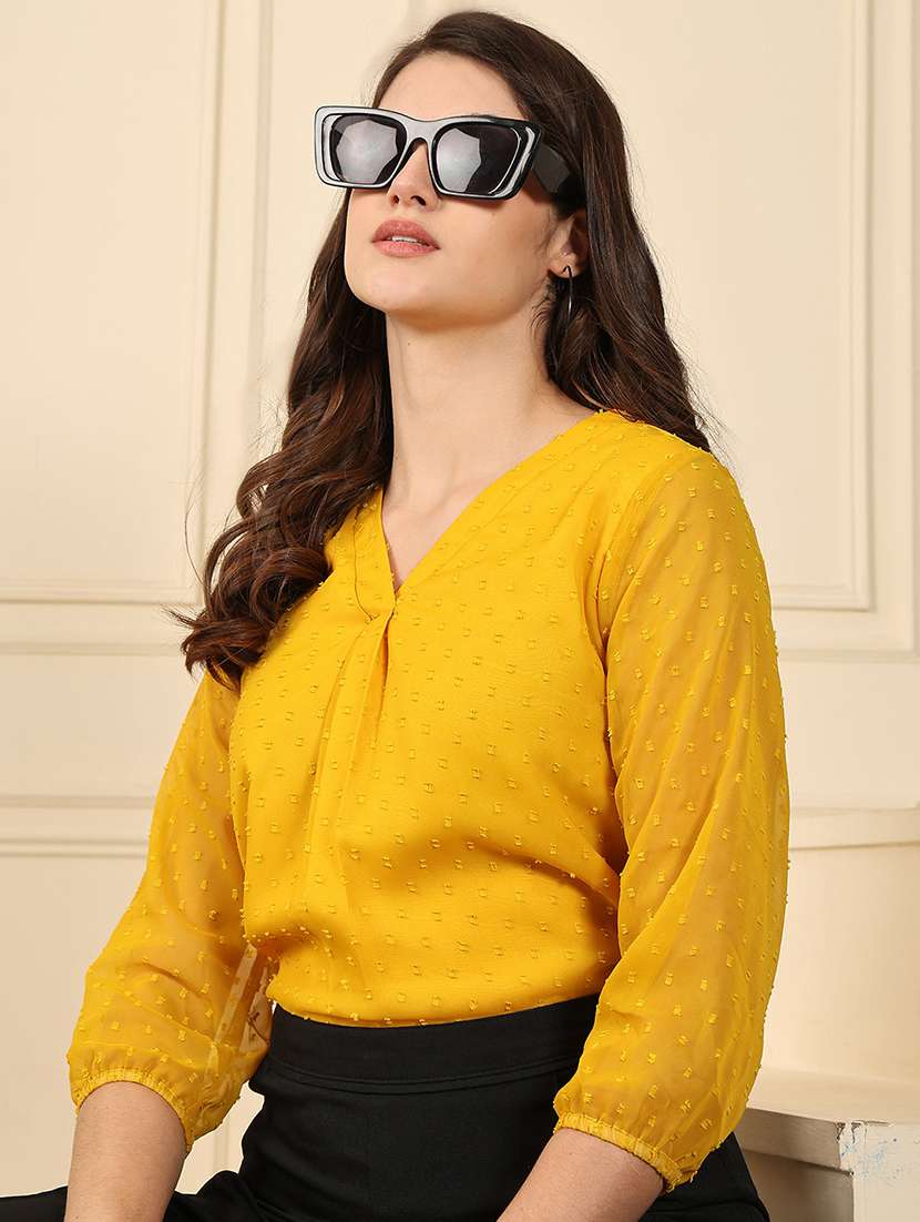 women slef designed three quarter sleeve regular top - 22330374 -  Standard Image - 1