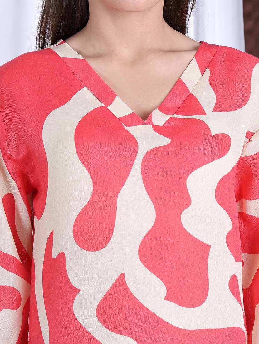 women printed puff sleeve regular top - 22330387 -  Standard Image - 4