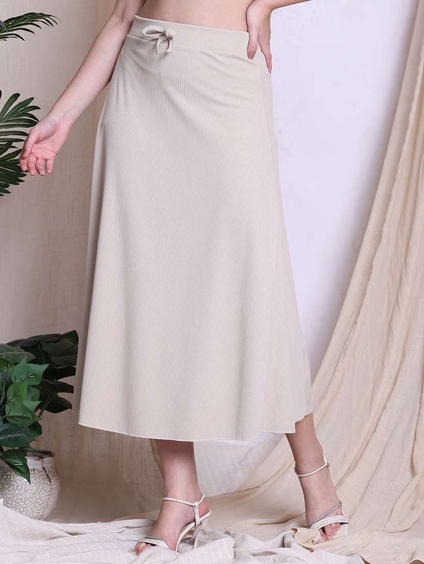 women solid mid rise a-line skirt