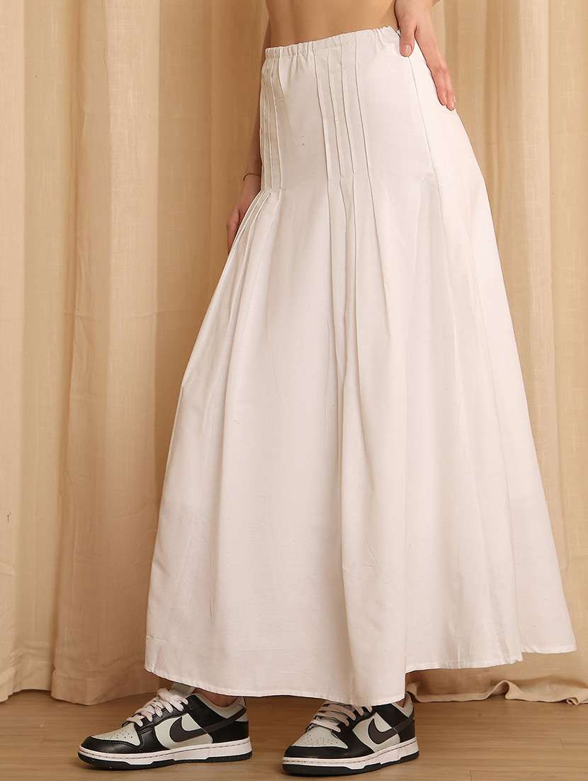 Women Solid High Rise Flared Skirt - 22330425 -  Standard Image - 1