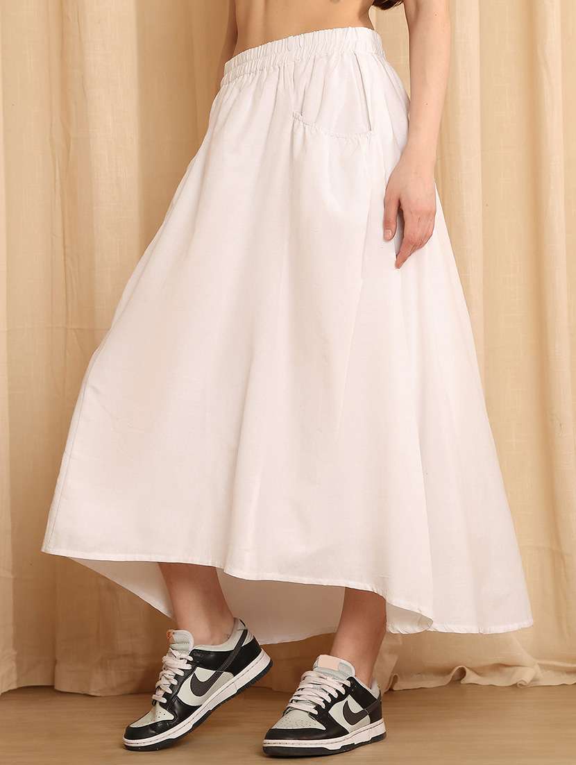 women solid high rise a-line skirt - 22330431 -  Standard Image - 1