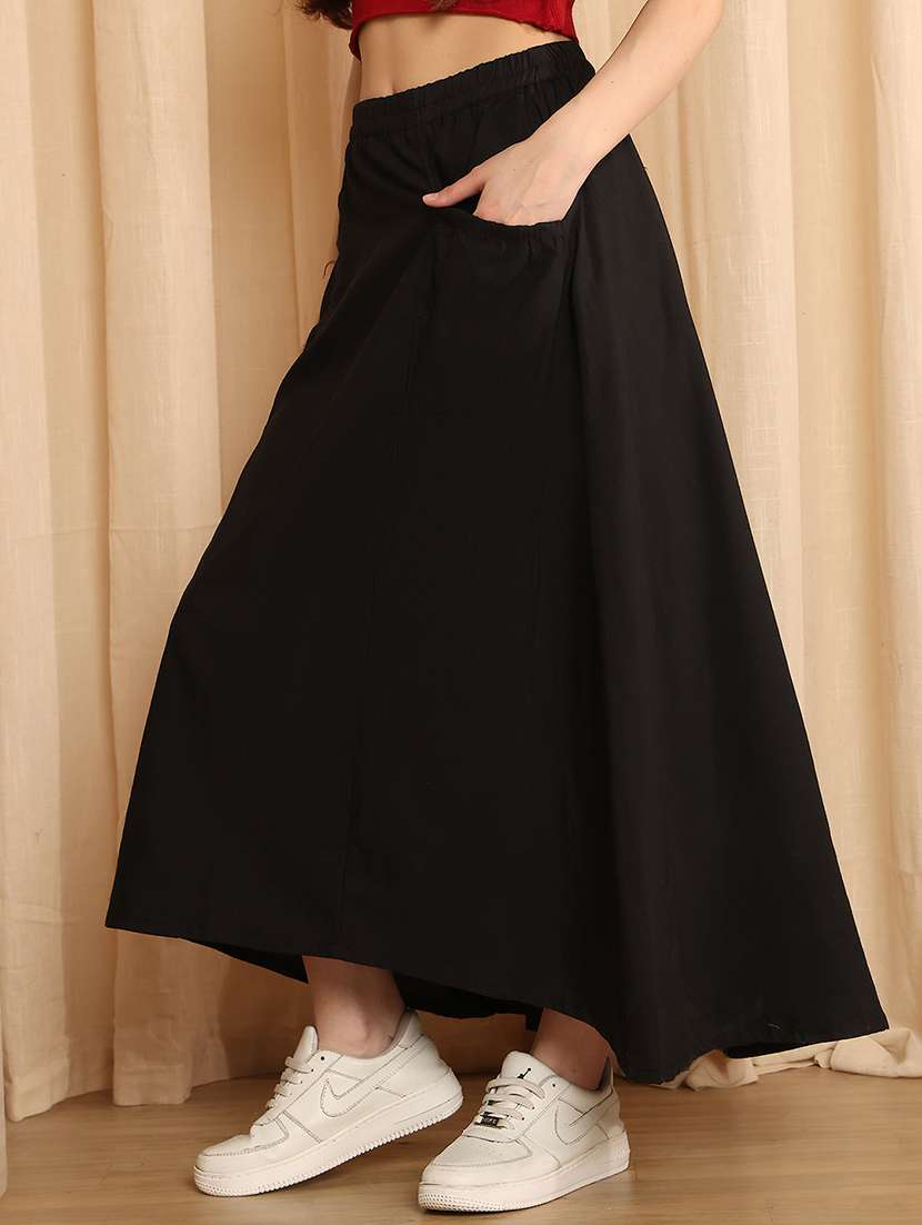 Women Solid High Rise A-line Skirt - 22330433 -  Standard Image - 1