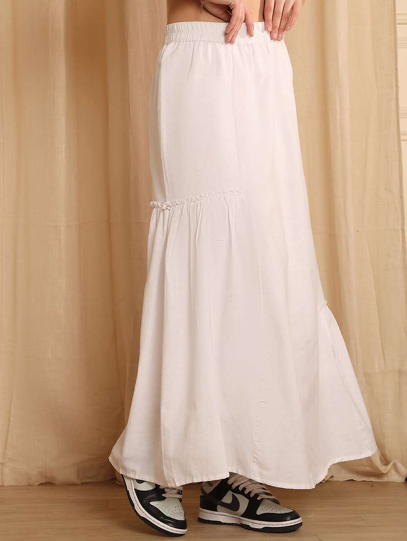 women solid high rise a-line skirt - 22330436 -  Standard Image - 1