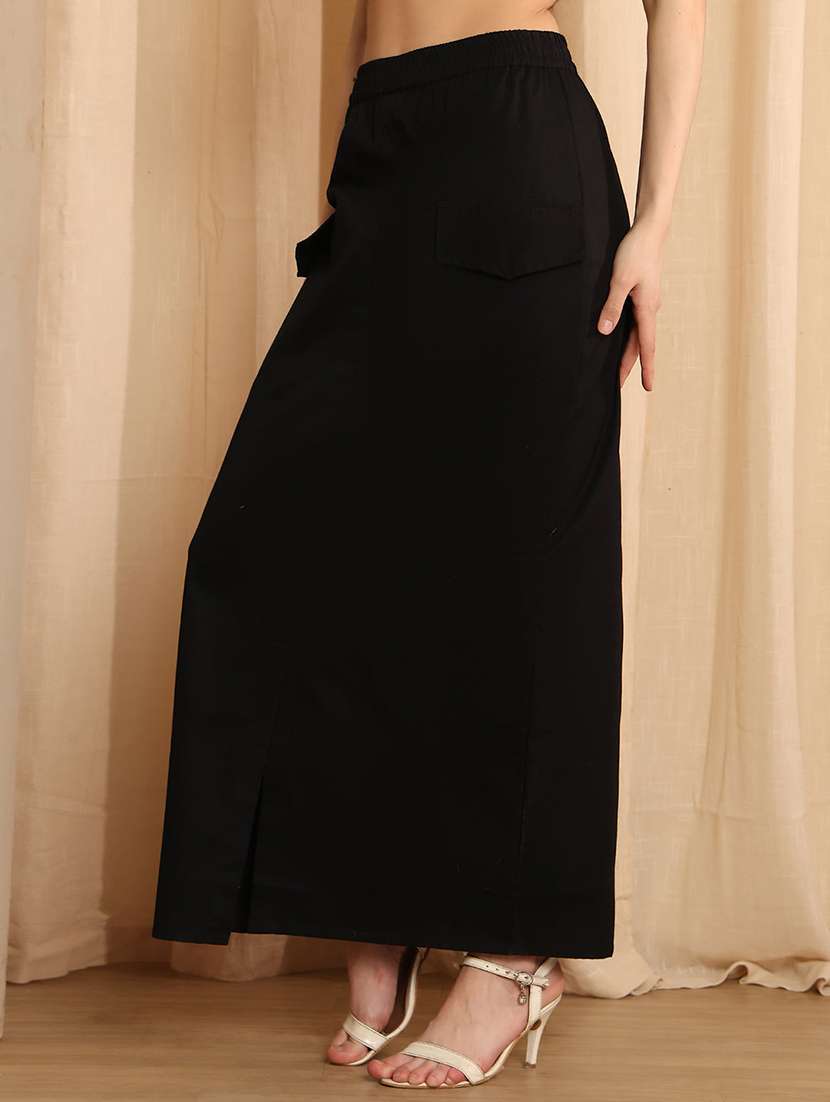 women solid high rise a-line skirt - 22330437 -  Standard Image - 1