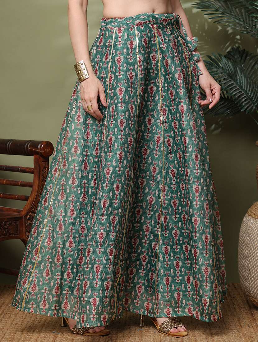 women printed mid rise flared skirt - 22330458 -  Standard Image - 1