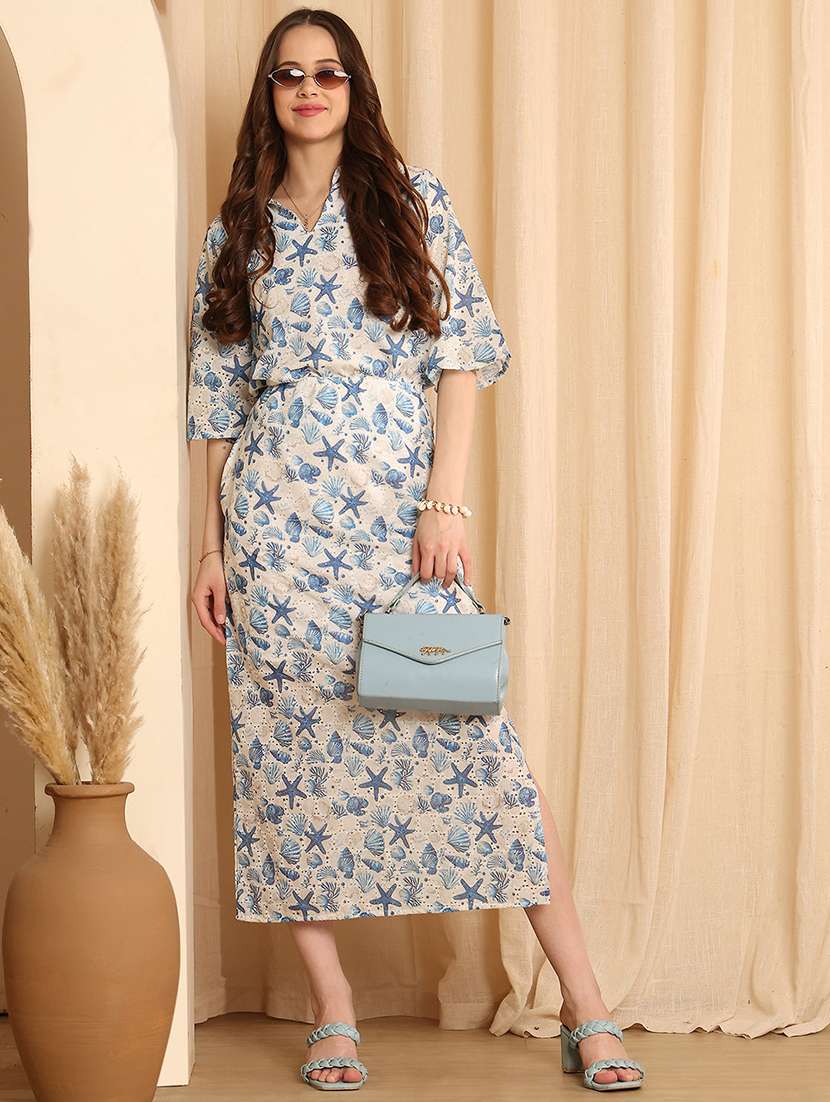 women printed top and skirt co-ord set