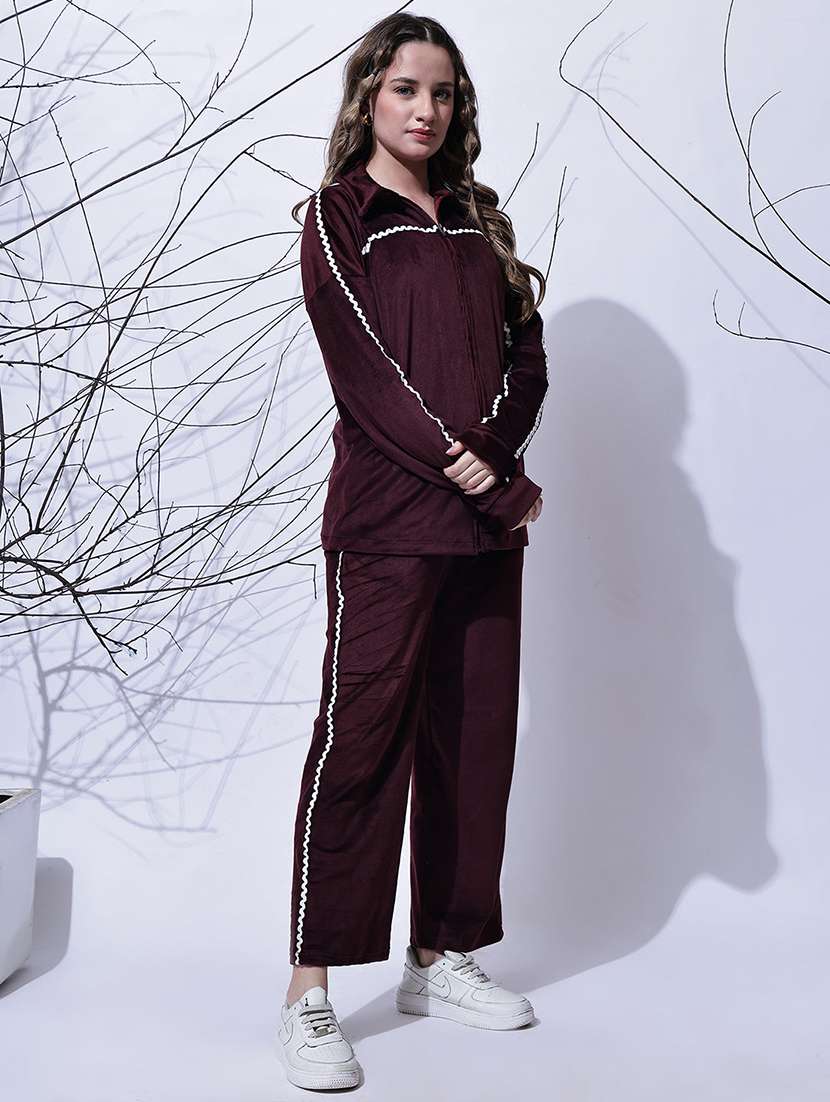 women solid long sleeve winter co-ord set - 22330536 -  Standard Image - 4