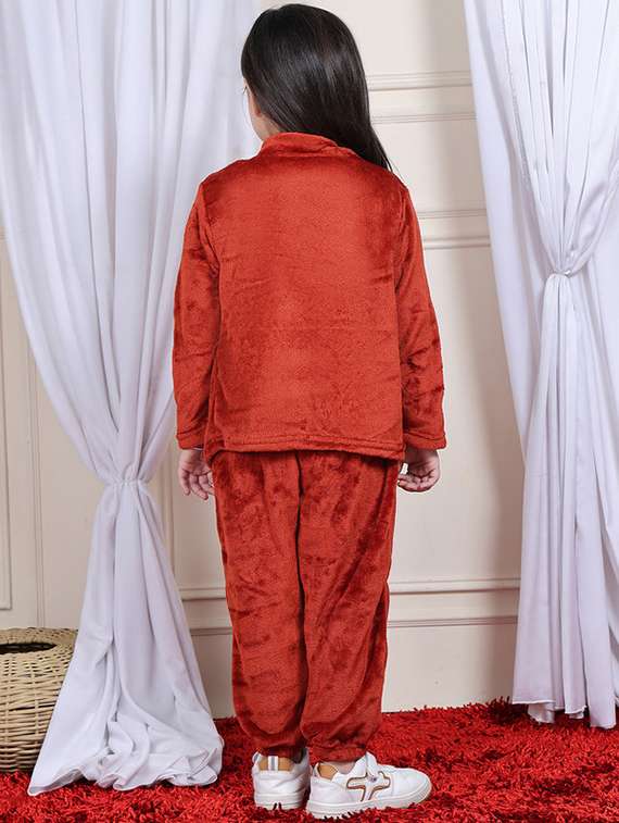 girls solid full length co-ord set - 22330545 -  Standard Image - 4